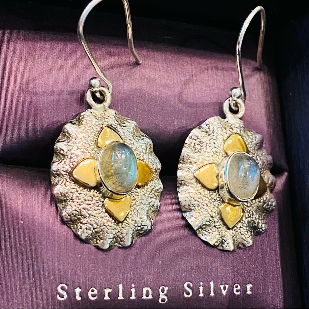 Solid 925 Sterling Silver 3.29cts Labradorite Two… - image 4